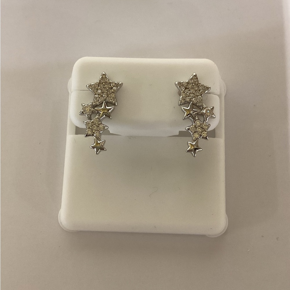 Silver Star Cluster Earrings - image 4